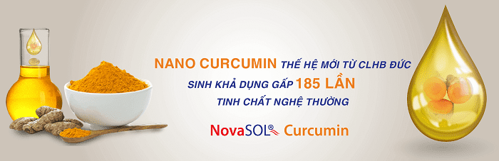 Sử dụng novasol curcumin sinh khả dụng gấp 185 lần so với tinh chát nghệ thường
