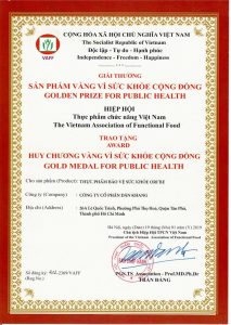 chứng nhận sp vàng viên uống oribe