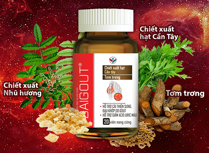 Baigout hỗ trợ giảm acid uric máu và giảm sưng đau hiệu quả