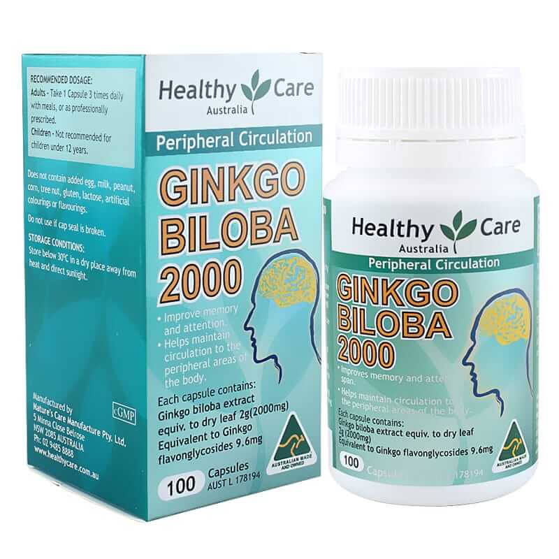 Thuốc Healthy Care Ginkgo Biloba giúp tăng cường chức năng não bộ