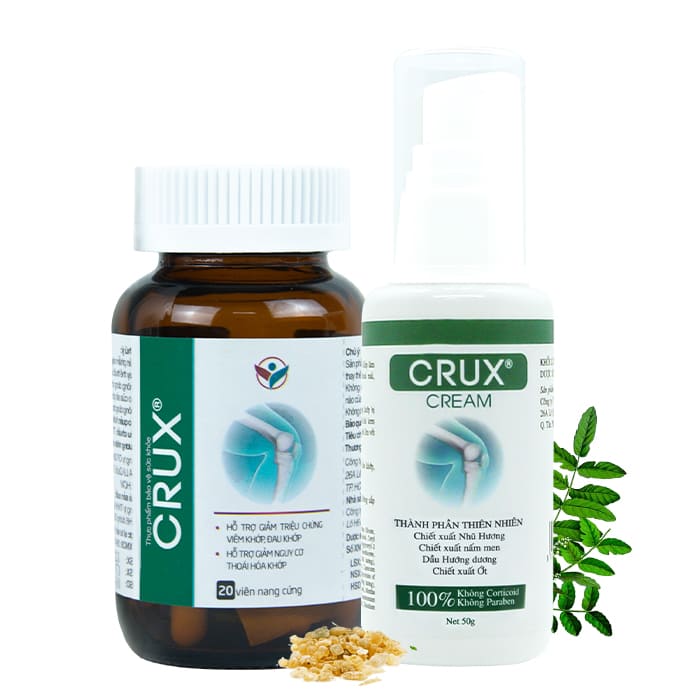 Bộ đôi sản phẩm Crux giúp tái tạo cấu trúc sụn khớp và giảm đau nhức hiệu quả