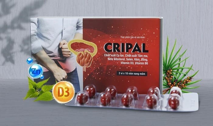 Viên uống Cripal với thành phần thiên nhiên giúp hỗ trợ cải thiện tình trạng tiểu rắt hiệu quả