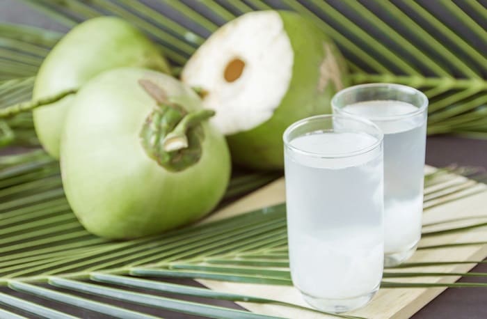 Nước dừa có thể kết hợp với lá trầu để điều trị bệnh gout