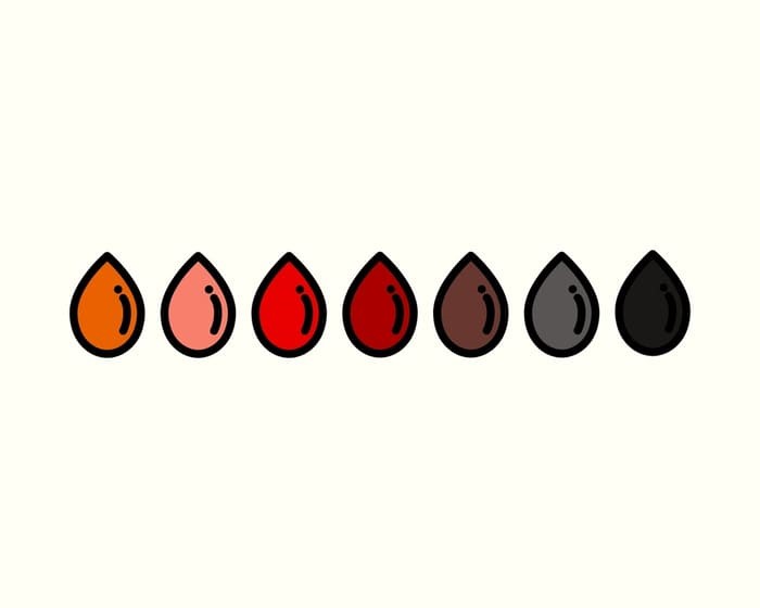 Màu máu kinh nguyệt thay đổi trong một chu kỳ kinh hoặc trong một khoảng thời gian