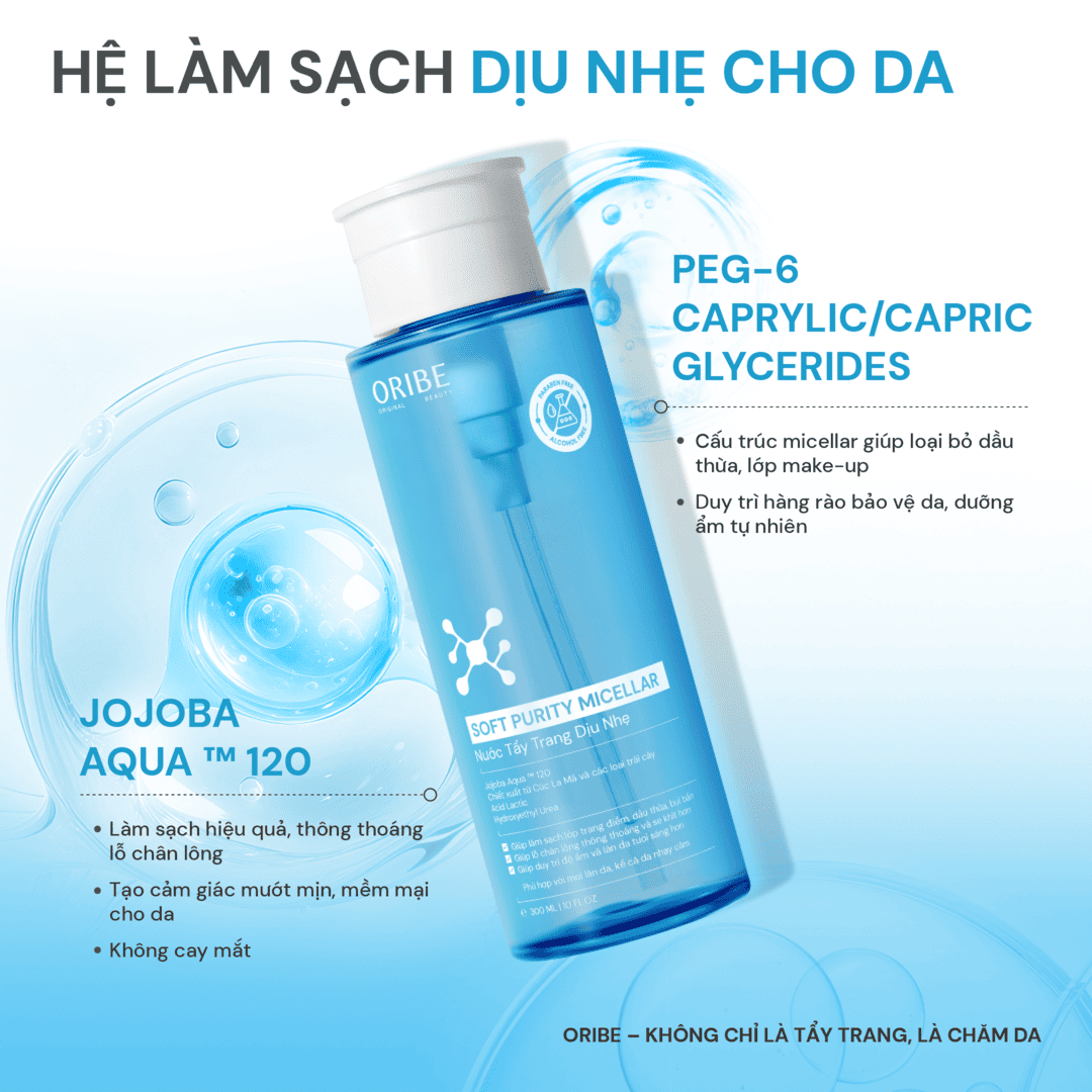 SOFT PURITY MICELLAR - Nước tẩy trang dịu nhẹ giúp làm sạch bụi bẩn, dầu thừa
